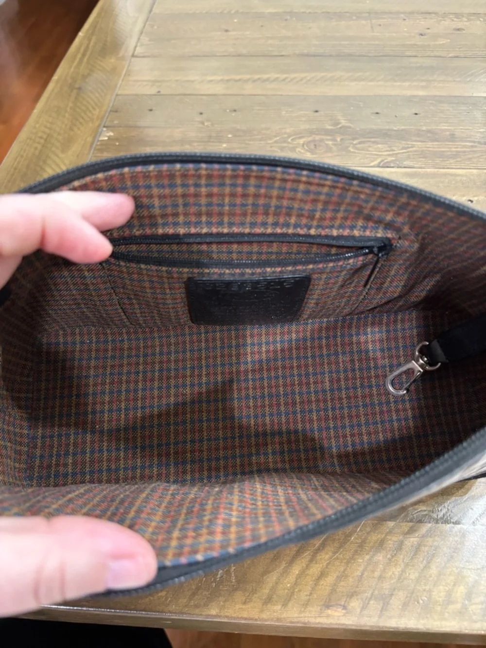 Brighton Vintage Brown Croc-Embossed Shoulder Bag